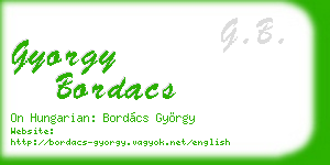 gyorgy bordacs business card